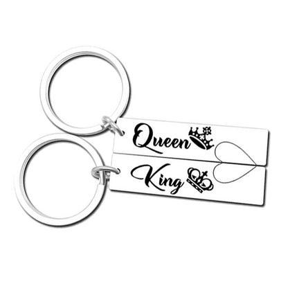 Fashion Simple Couple Valentine's Day Gift  Lettering Pendant Stainless Steel Keychain