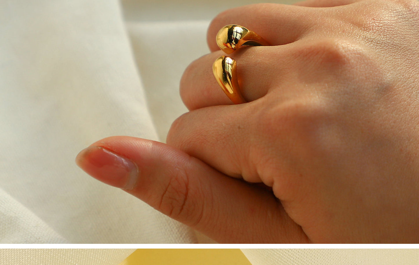 Retro Polished Gold-plated Stainless Steel Ring