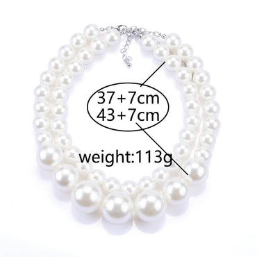Simple Style Commute Round Alloy Beaded Women's Layered Necklaces