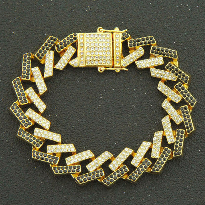 Fashion Geometric Full Colorful Diamond Diamond-shaped Alloy Bracelet