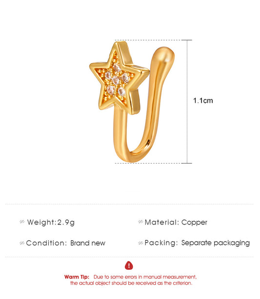 Fashion Copper Inlaid Zircon Star Nose Nail Wholesale Gooddiy