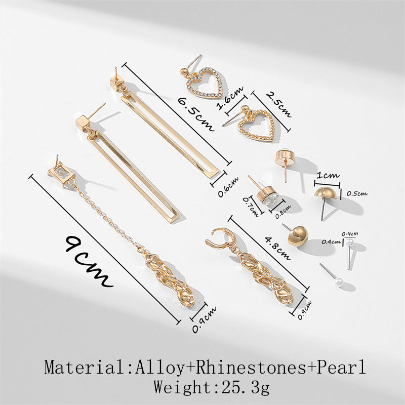 Fashion Geometric Alloy Plating Artificial Pearls Women's Earrings 1 Set