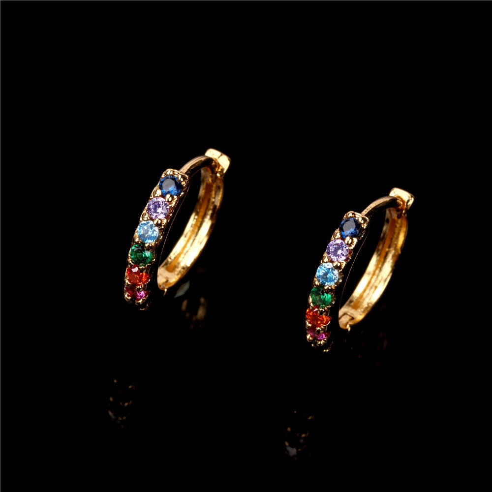 Fashion Geometric Diamond Copper Artificial Gemstones Earrings