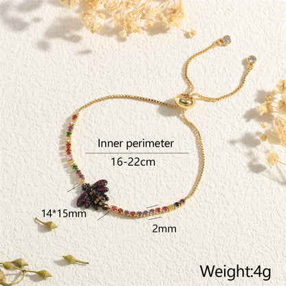 Copper Casual Simple Style Insect Zircon Bracelets