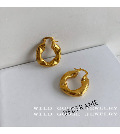 Retro Geometric Brass Plating Earrings 1 Pair