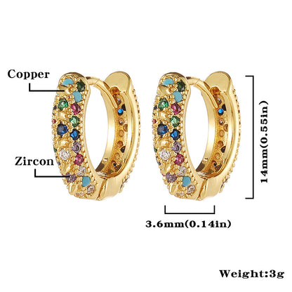 Fashion Water Droplets Copper Hoop Earrings Inlay Zircon Copper Earrings