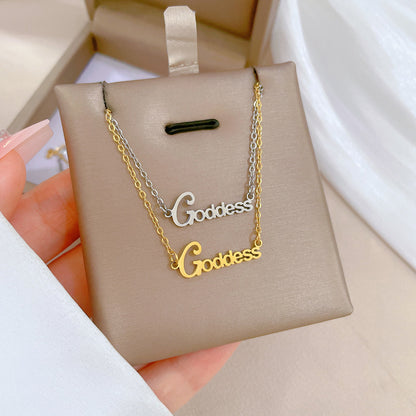 Basic Letter Titanium Steel Plating Gold Plated Pendant Necklace