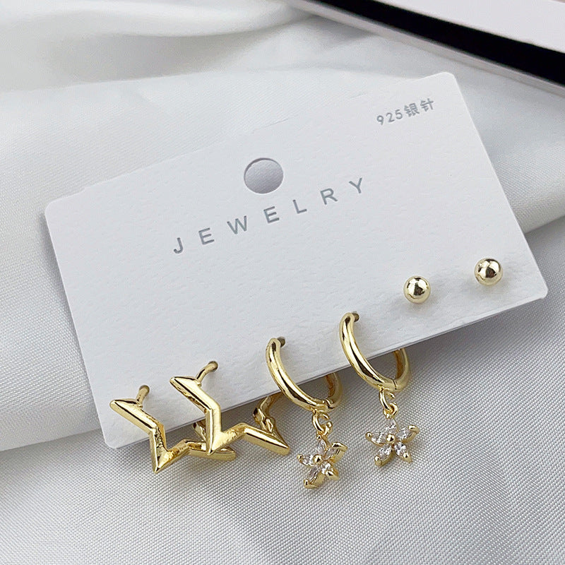 Wholesale Jewelry Hollow Star Fishtail Pendant Stainless Steel Earrings Set Gooddiy