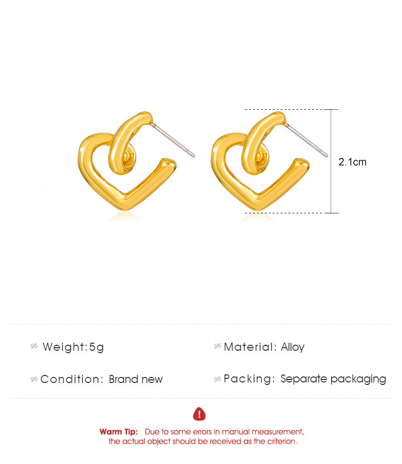 Fashion Simple Twisted Heart-shaped Geometric Alloy Earring Ear Studs