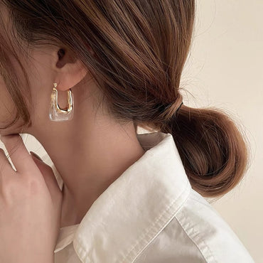 1 Pair French Style U Shape Alloy Plating Women's Earrings