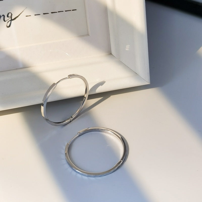 1 Pair IG Style Simple Style Geometric Plating Sterling Silver Earrings