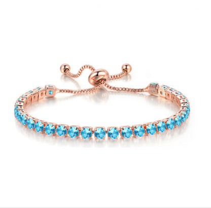 Simple Style Geometric Copper Inlay Zircon Bracelets