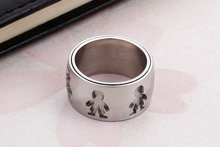 Wholesale Titanium Steel Chain Rotating Stainless Steel Ring Gooddiy