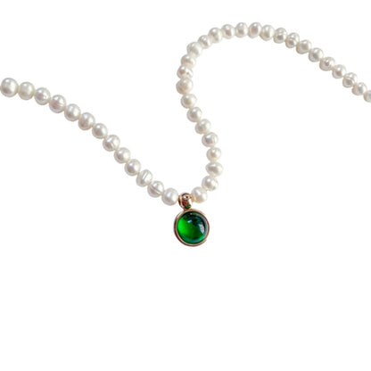 Retro Solid Color Imitation Pearl Beaded Plating 14K Gold Plated Women's Necklace