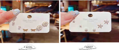 Fashion Geometric Moon Copper Artificial Pearls Zircon Ear Studs In Bulk