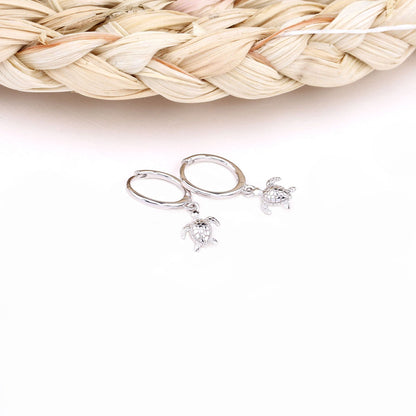 1 Pair Simple Style Tortoise Sterling Silver Plating White Gold Plated Gold Plated Drop Earrings