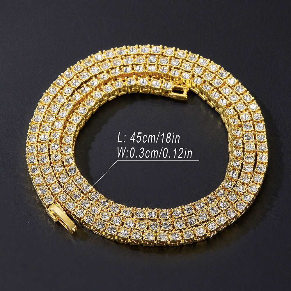 IG Style Shiny Printing Alloy Plating Inlay Rhinestones Unisex Bracelets Necklace