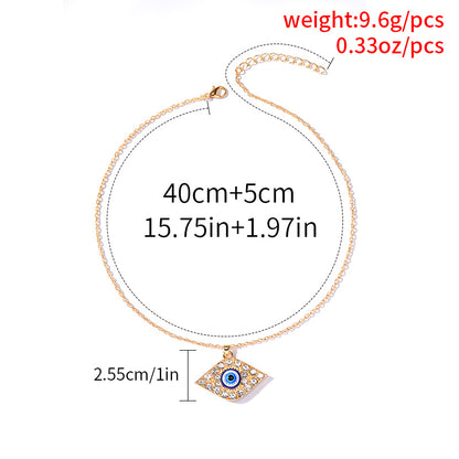 Fashion Simple Devil Eye Pendant Necklace Alloy Necklace