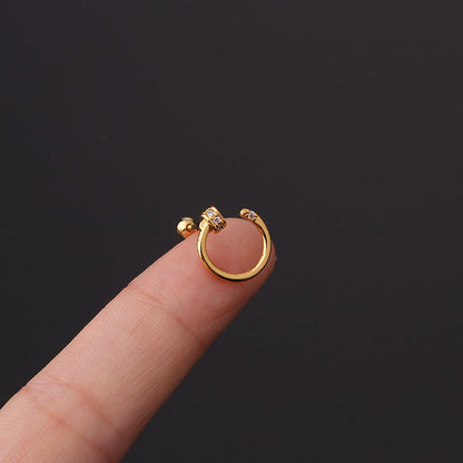 Gooddiy Wholesale Jewelry New Style Thin Rod Stainless Steel Screw Ball Stud Earrings