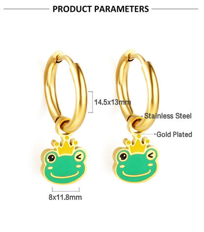 Fashion Animal Stainless Steel Plating Dangling Earrings 1 Pair