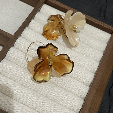 1 Pair Exaggerated Flower Plating Arylic Earrings