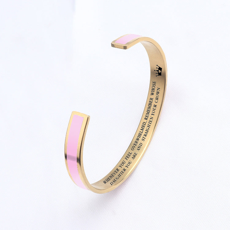 Simple Style Letter Stainless Steel Bangle 1 Piece