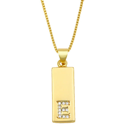 Simple Rectangle 26 Letter Necklace