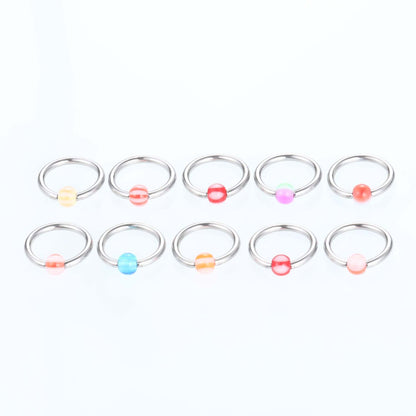 Fashion Geometric Stainless Steel Arylic Polishing Lip Stud Eyebrow Nails 1 Piece