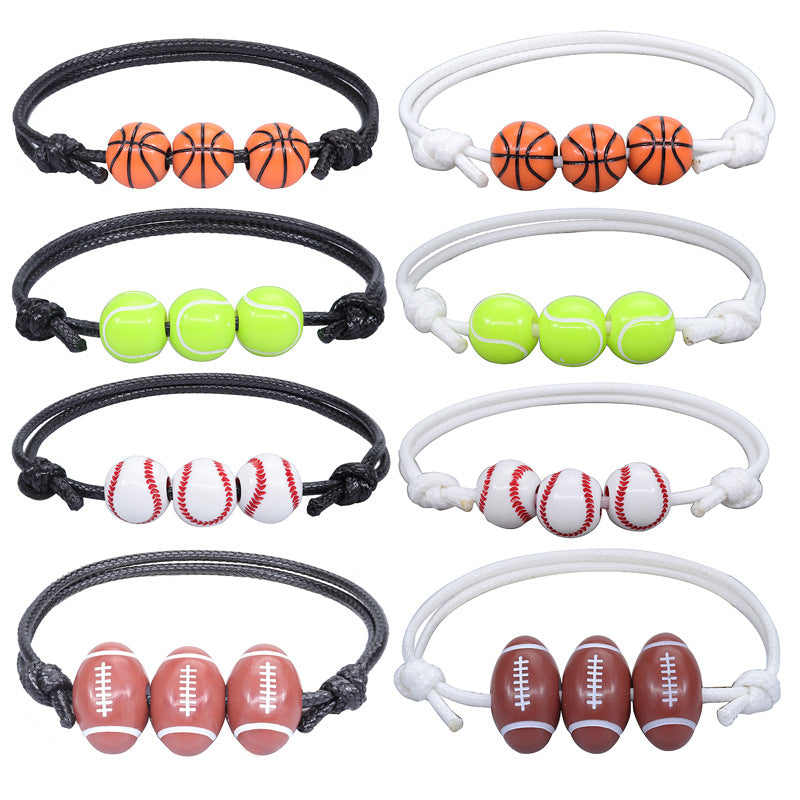 Simple Style Basketball Football Arylic Unisex Bracelets