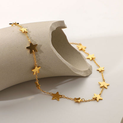 Necklace 18k Gold-plated Stainless Steel Five-pointed Star Handmade Jewelry Necklace Wholesale