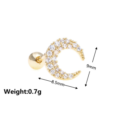 Fashion Heart Shape Copper Plating Inlay Artificial Pearls Zircon Ear Studs 1 Piece