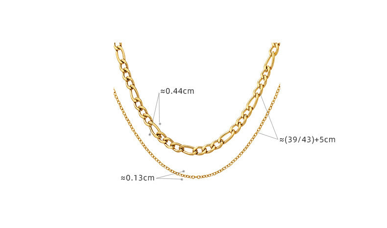 Fashion Solid Color Titanium Steel Plating Layered Necklaces 1 Piece