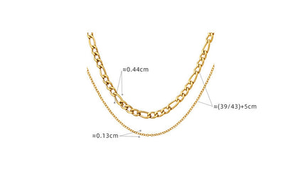 Fashion Solid Color Titanium Steel Plating Layered Necklaces 1 Piece