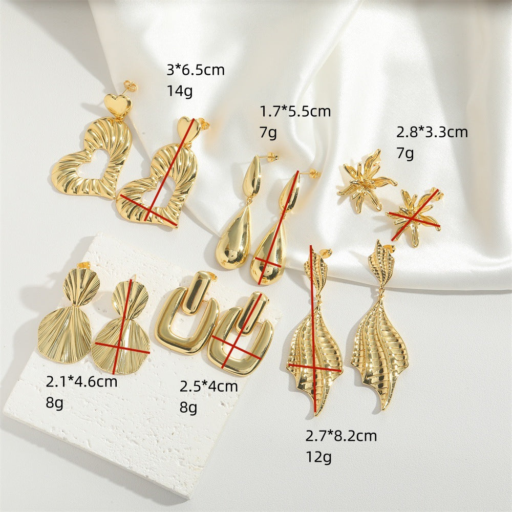 Cross-border hot-selling niche personality love design sense earrings literary retro high quality hip hop earrings jewelry wholesale