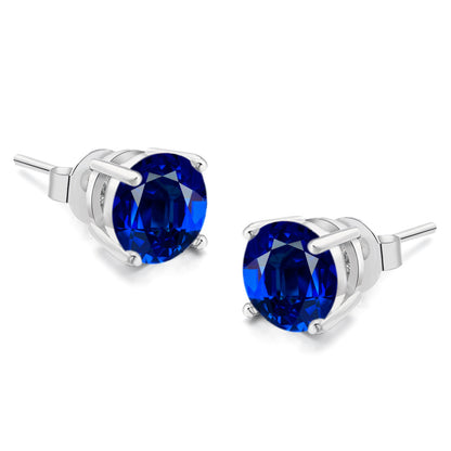 Simple Style Geometric Copper Inlay Zircon Ear Studs 1 Pair