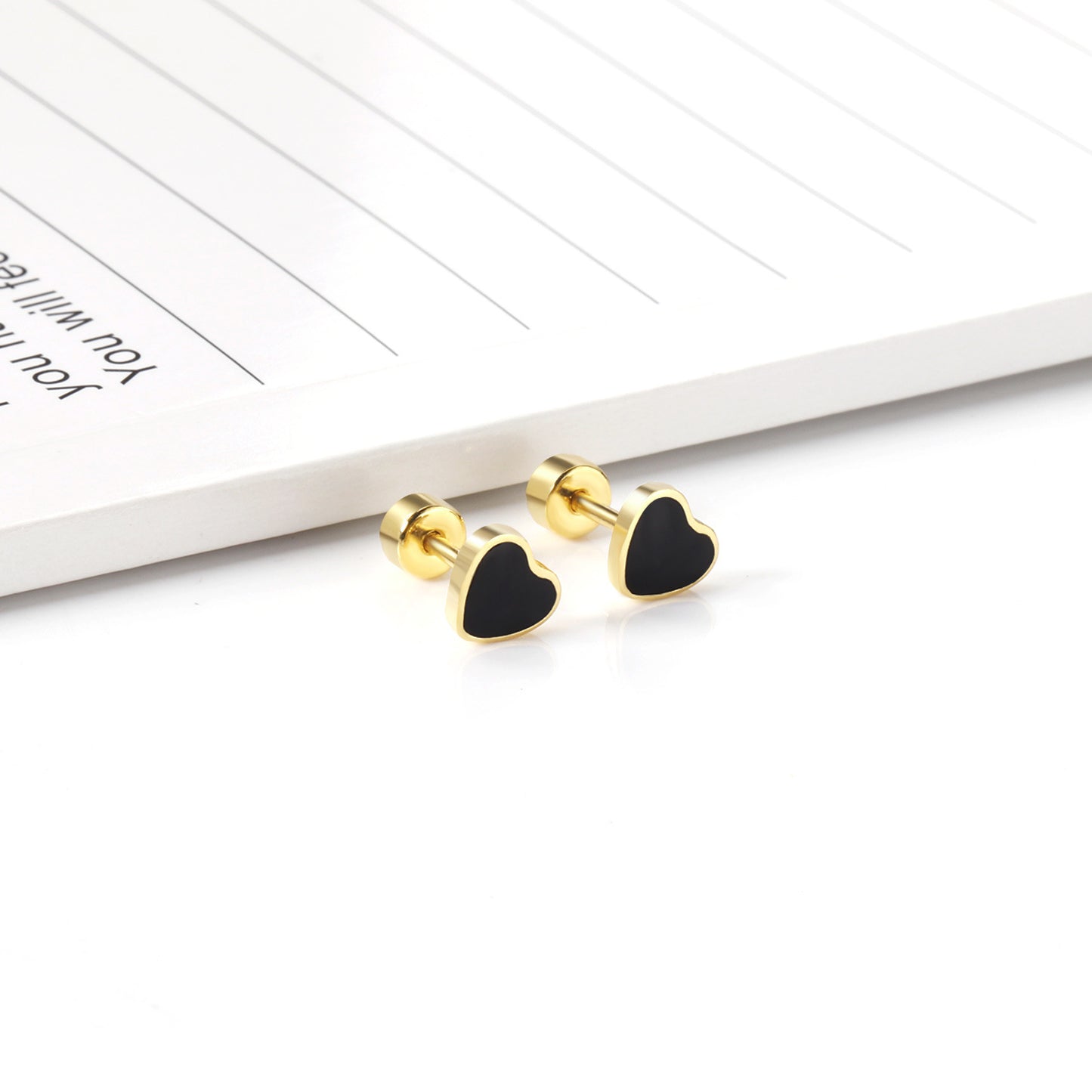 Fashion Heart Shape Stainless Steel Plating Ear Studs 1 Pair