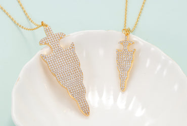 Fashion New Arrow Pendant Micro-inlaid Full Zircon Copper Necklace Wholesale