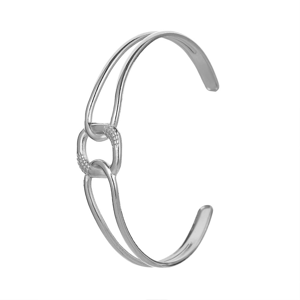 Simple Style Geometric Eye Stainless Steel Plating Bangle 1 Piece