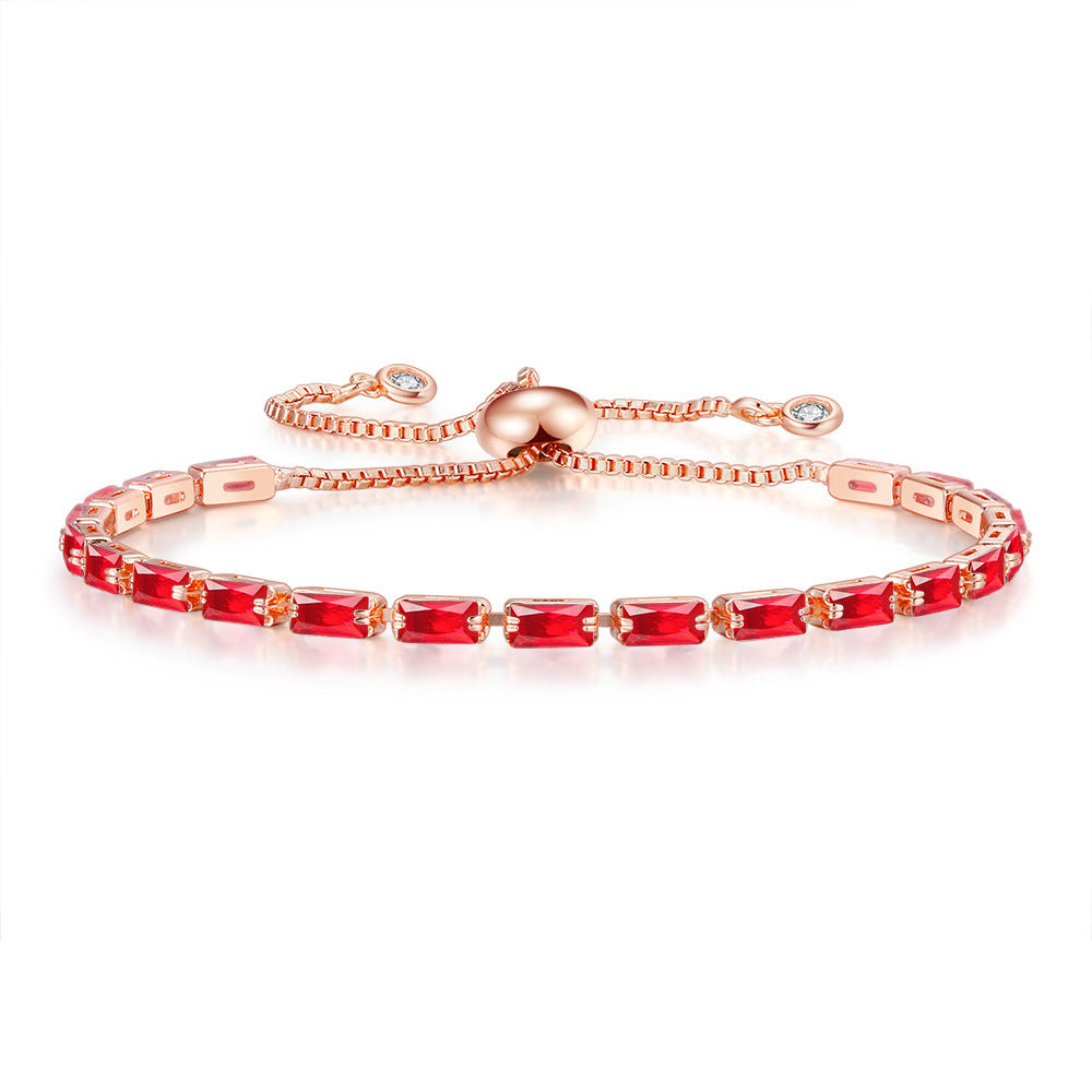 Simple Style Classic Style Geometric Copper Zircon Bracelets In Bulk