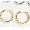 Sleep without taking off the glossy plain ring basic earring earrings unisex copper plated 14K real gold earring jewelry