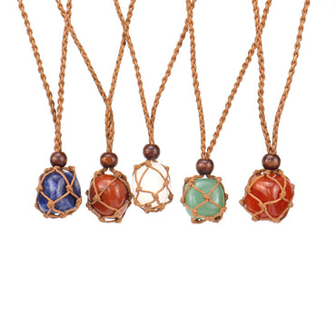 Ethnic Style Solid Color Natural Stone Pendant Necklace 1 Piece