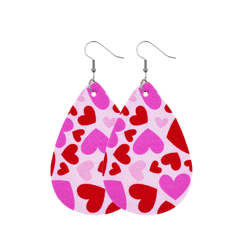 1 Pair Casual Elegant Heart Shape Pu Leather Drop Earrings