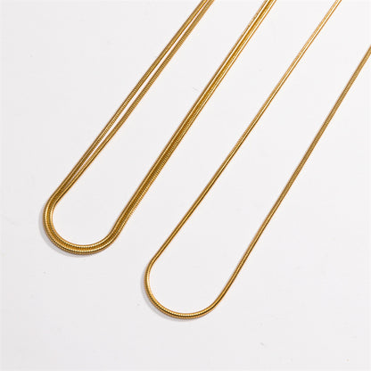 Simple Style Commute Solid Color Titanium Steel Plating 18k Gold Plated Sweater Chain