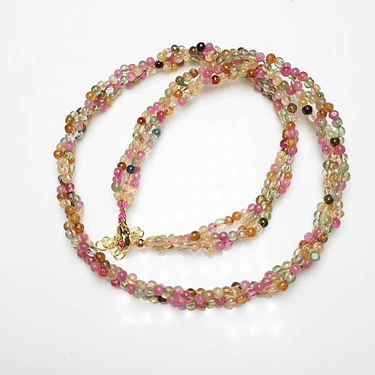 Simple Style Solid Color Austrian Crystal Beaded Necklace