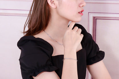 Simple Titanium Oval Clavicle Chain Bracelet Set Wholesale Gooddiy