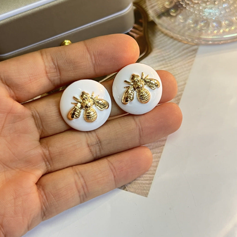 1 Pair Vintage Style Bee Plating Zinc Alloy Ear Studs