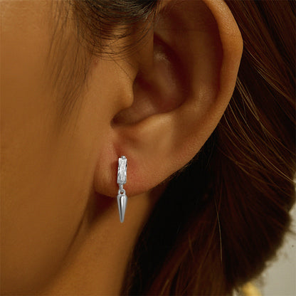 1 Piece Simple Style Geometric Plating Inlay Sterling Silver Opal Zircon Ear Studs