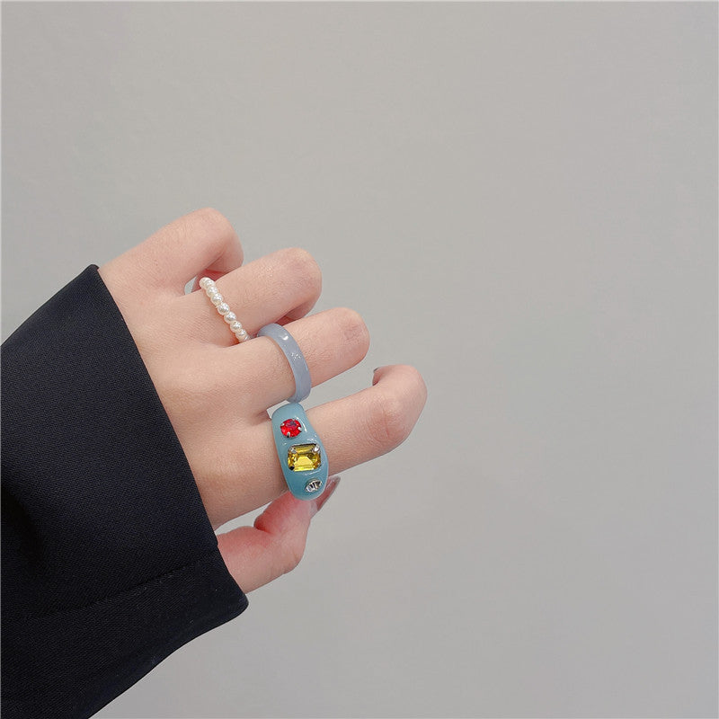 Fashion Geometric Transparent Arylic Women's Rings