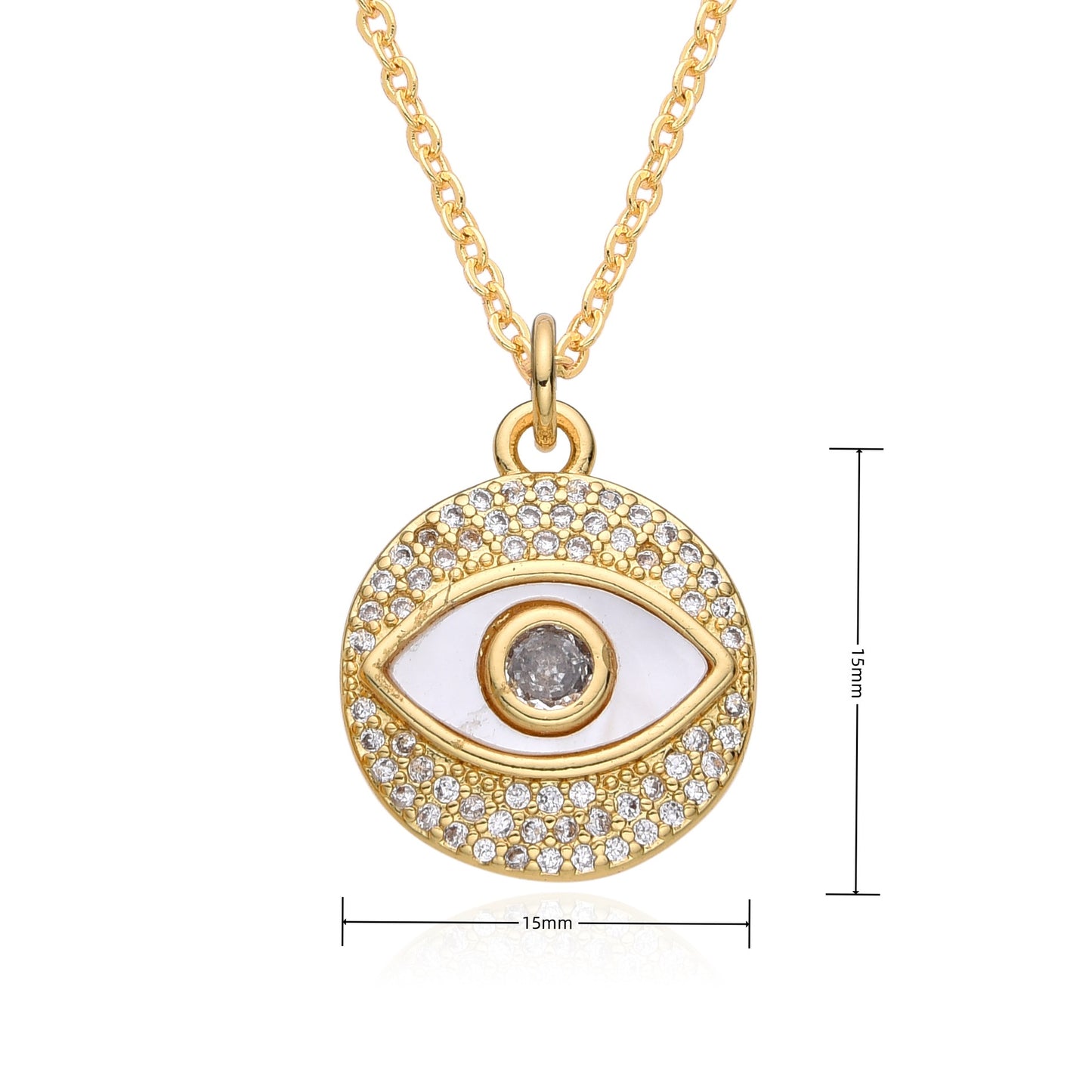 Copper Retro Classic Style Eye Plating Inlay Zircon Pendant Necklace