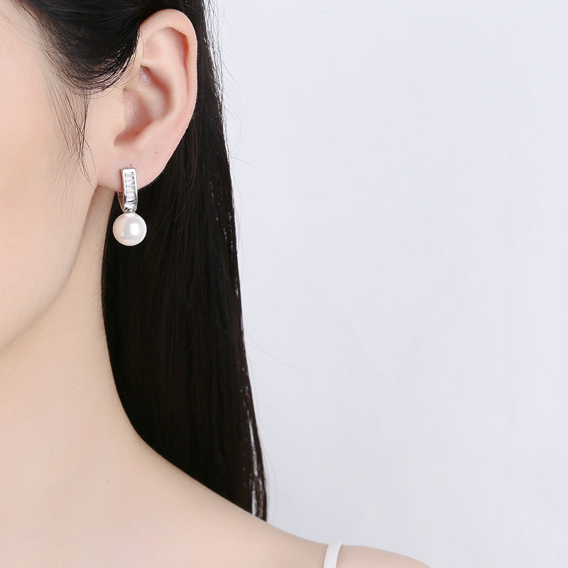 1 Pair Fashion Geometric Copper Plating Artificial Pearls Earrings